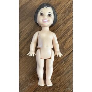 Mattel Barbie Friends of Kelly Doll 2017 Brown  Molded Bob Hair 4" Nude